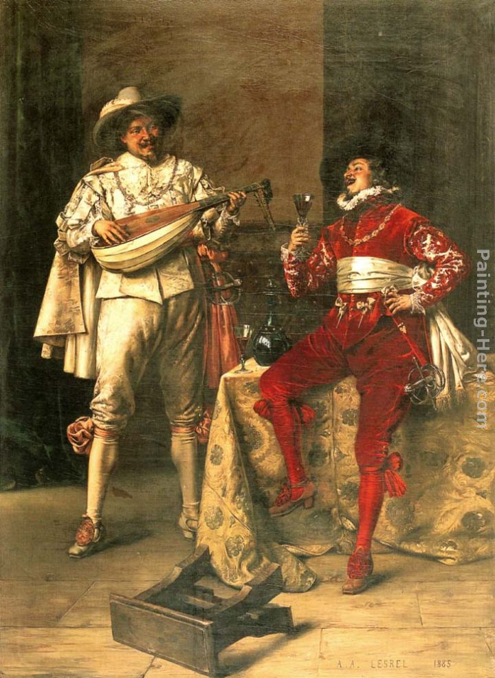 Gentlemen's Pleasures painting - Adolphe Alexandre Lesrel Gentlemen's Pleasures art painting